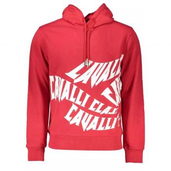 Cavalli Class Men's Red Cotton Hoodie - Size M