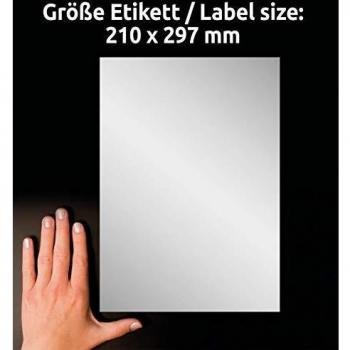 Avery España L6013-8 - Pack de 8 hojas de etiquetas para seguridad, 210 x 297 mm, color plata
