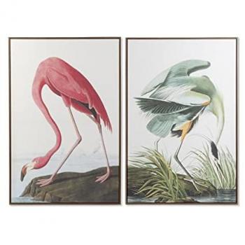 Cuadro Oriental de Pájaros DKD Home Decor 80 x 4 x 120 cm (Juego de 2 Unidades)