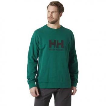 Helly Hansen Men's Logo Crew Sweatshirt Emerald Green 2XL, Organic Cotton, Sustainable