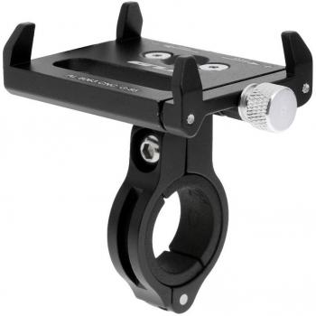 Gazechimp Soporte de Montaje Móvil de Manillar Bcicileta Bici Moto Accesorio Durable Abrazadera Ajustable Aleación de Aluminio - Negro
