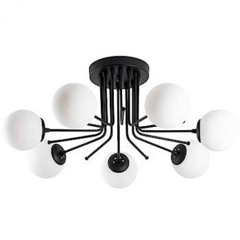 Plafón de Techo Negro de 7 Luces Modelo 12 - Cristal Record