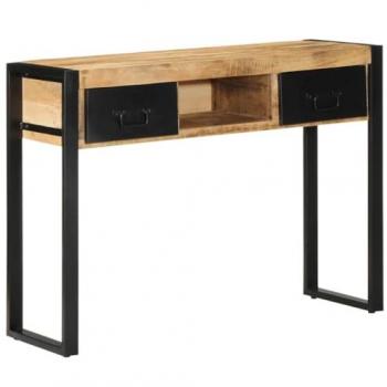 Mesa Consola de Madera Maciza de Mango 100x35x75 cm - Mesa de Sofá, Pasillo y Recibidor