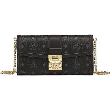 MCM Tracy Large Black Wallet with Chain