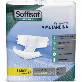 Pañal Braga Soffisof Air Dry Extra Talla L 110-150cm 15 uds