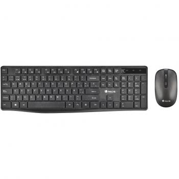 NGS Hype Kit - Combo de teclado QWERTY Portugués + Ratón Inalámbricos Multidispositivo Negro