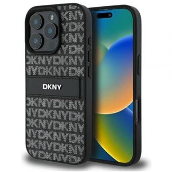 Funda Rigida DKNY para iPhone 16 Pro Max 6.9 con Diseño de Rayas Tonales Color Negro
