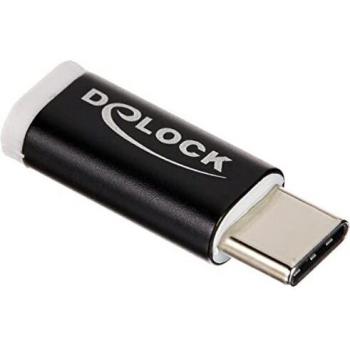 DeLOCK 65678 adaptador de cable USB 2.0-C a USB 2.0 Micro-B (Negro/Blanco)