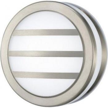 Aplique Aldo Acero inoxidable 1 bombilla 5,2cm IP44 Lámpara de pared led redonda de techo empotrado 2,4 w diseño de lumbrera exterior
