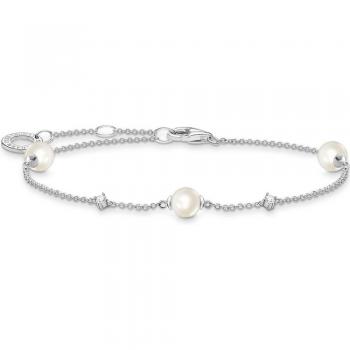 Thomas Sabo Charming Sterling Silver Delicate Pearl Bracelet A2038-167-14-L19V - Sterling Silver / Pearl / Zirconia Female