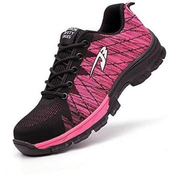 Zapatos de Seguridad Hombres con Puntera de Acero Hombre Mujer Transpirables Zapatillas de Senderismo Deportivas Antideslizante Unisex