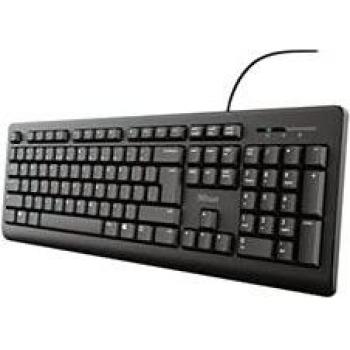 Tastiera USB QWERTY Italiana Trust Primo Negra Silenciosa 23882