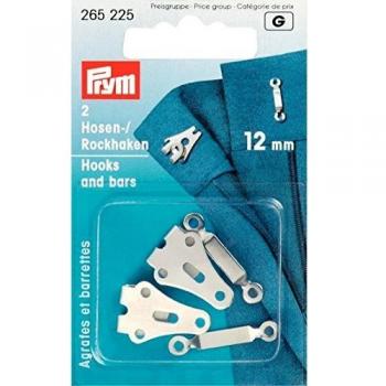 Prym Manos, Plastic, Plata, Faldas Ancho Boca 12 mm, Color, 2 Piezas, 2