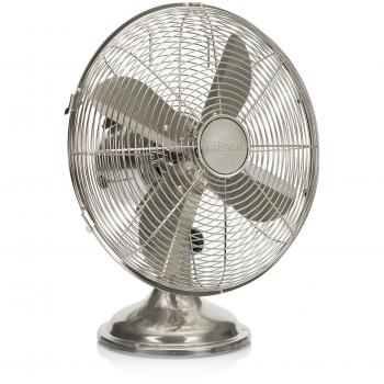 Ventilador de mesa retro Tristar VE-5973 – 30 centímetros – Oscilante – Acabado en níquel