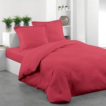 Douceur D'Interieur   - 1405162, Funda De Edredon 2 Personas , 240 X 220 Cm , Uni , Liso 57 Hilos , Rojo
