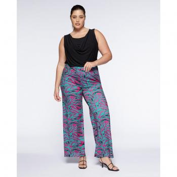 Pantalón de vestir de mujer estampado con elástico en la cintura