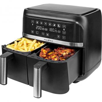 Freidora de Aire Caliente Nedis Doble Zona 7.6L 2850W Digital Negra