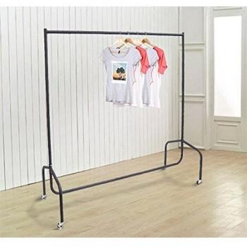 Perchero Colgador 180x60x150cm Organizador Armarios con Ruedas Hierro Negro NUE