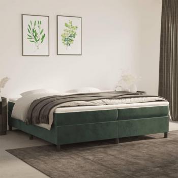 Cama solar sin colchón verde oscuro 200x200 cm en terciopelo, estructura de cama box spring terciopelo verde oscuro 200x200cm Vidaxl Verde