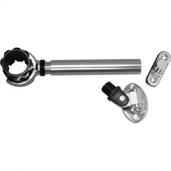 RUPP PAK-0005 Threaded Antenna Support with 6 Inch Pipe Mount, Oval 4-Way Base & 1.5 Inch Collar