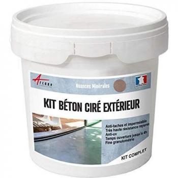 Kit de Betón Cire Exterior - 5 m² (2 capas) para Suelos, Paredes, Terrazas y Escaleras - Color Vison Gris Beige - Arcane Industries