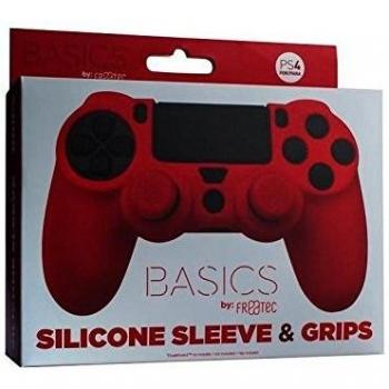 FR-TEC - Funda de Silicona y Grips en Rojo para PS4
