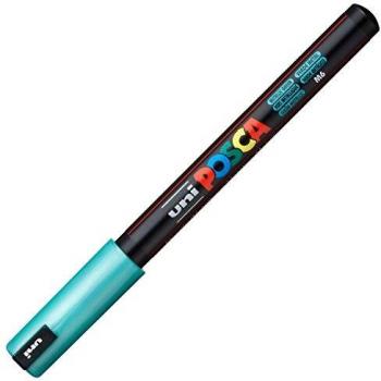 Rotulador Uni-ball Posca, Punta Ultrafina de 0.4mm, Color Verde Metálico