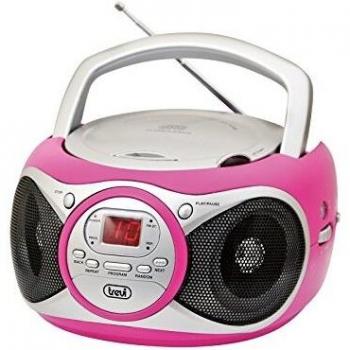 Trevi CD 512 - Radio CD (Digital, Am, FM, 87.5-108 MHz, Jugador, CD, CD-R, CD-RW, 6 W) Rosa, Plata