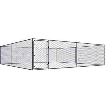 vidaXL Outdoor Dog Kennel Galvanised Steel 4x4x1 m