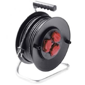 Enrollador de Cable Exterior Bachmann 40m H07RN-F 3x1,5mm² Negro
