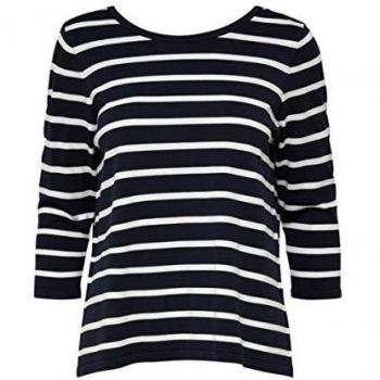 Only Maglia Minna 3/4 Donna BLU a Righe con scollo a v incrociato 15170645 L