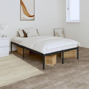 vidaXL Black Metal Bed Frame 120x190 cm