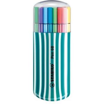 Rotulador STABILO Pen 68 - Estuche premium Zebrui con 20 colores