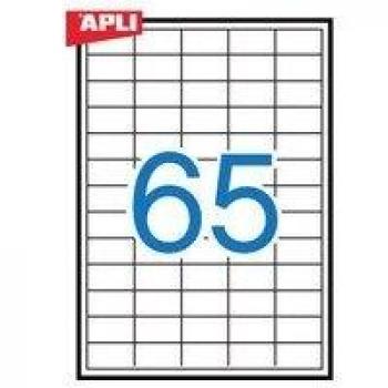 APLI 1209 - Etiquetas blancas permanentes 38,0 x 21,2 mm 25 hojas