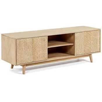 Kave Home - Mueble de TV Seleb 160 x 56 cm con 2 Puertas de Madera Maciza de Mango