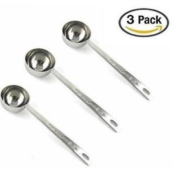 Minigianni Endurance Stainless Steel 1 Tablespoon Measuring Coffee Scoop Spoon, Set of 3 by Minigianni