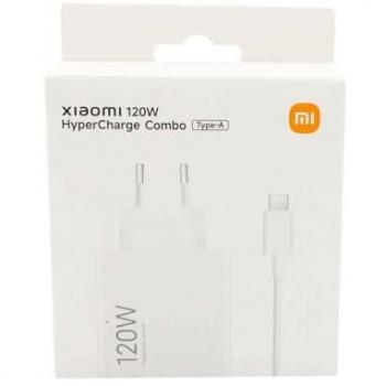 Cargador Rápido Xiaomi HyperCharge Combo 120W USB-A con Cable USB-C 1M - Blanco