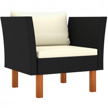 Synthetic Rattan Garden Sofa with Solid Eucalyptus Wood
