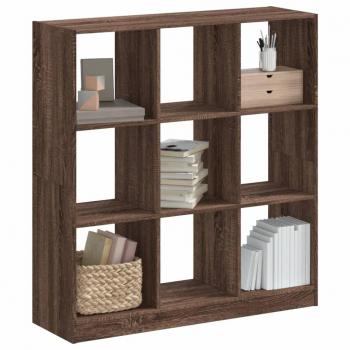 Estantería de madera multicapa color roble marrón 102x32x108 cm