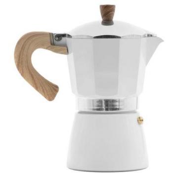 Cafetera Italiana BOJ Hola 9 Tazas Blanco/Madera