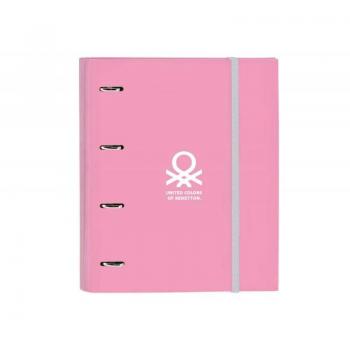 Carpeta de anillas con recambio Safta Benetton 'Flamingo Pink'