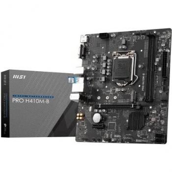 Placa Base MSI PRO H410M-B, Chipset Intel H510, Socket LGA 1200, Formato Micro ATX, DDR4 2933MHz, VGA HDMI, M.2, USB 3.2