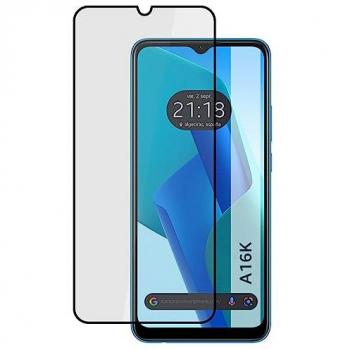 Protector Cristal Templado Completo 5D Negro para Oppo A16K con Adhesivo Total