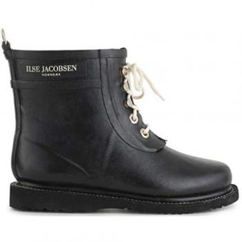 Ilse Jacobsen Rub2 Vegan Sustainable Short Rubber Wellington Boots - Black