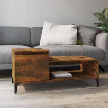 Mesa baja de roble ahumado 100x50x45 cm madera multicapa y contrachapada