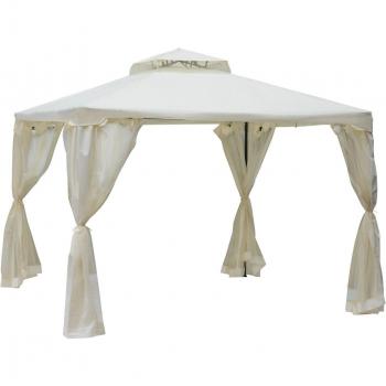 Carpa de jardín Otti Outsunny 3x3 m con cortinas y doble techo