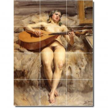 Anders Zorn Nudes baño azulejo Mural 23. 18 x 24 cm con