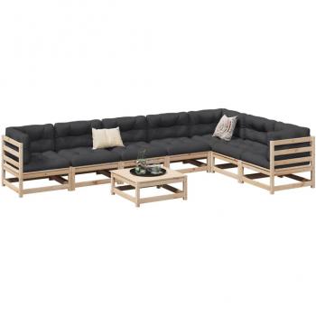 vidaXL 8 Piece Garden Sofa Set Solid Wood Pine