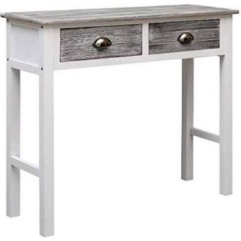 Mesa consola de madera gris 90x30x77 cm