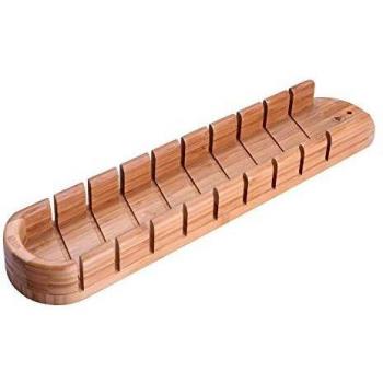 LAGUIOLE - Tabla para cortar pan - madera de bambú, acero inoxidable - Marrón claro
